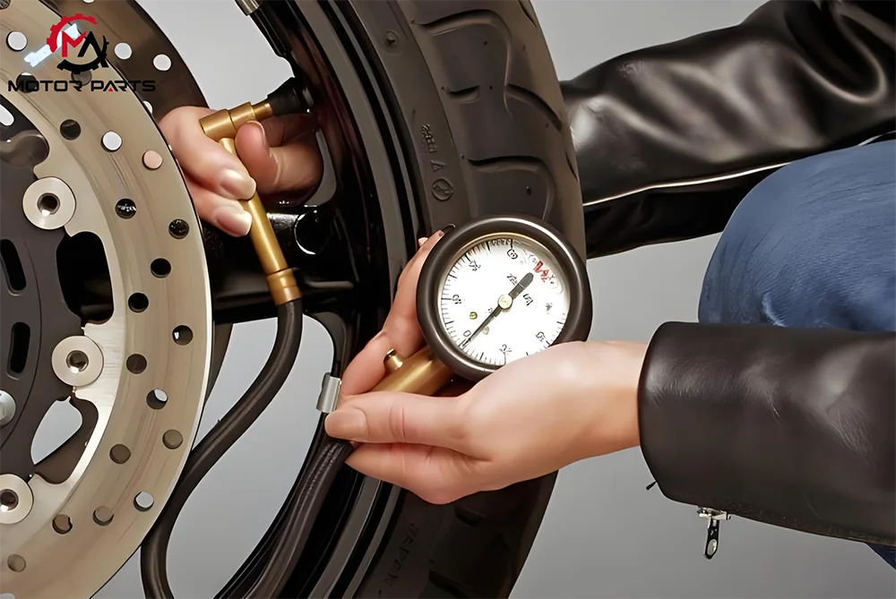 Motorcycle tire pressure test